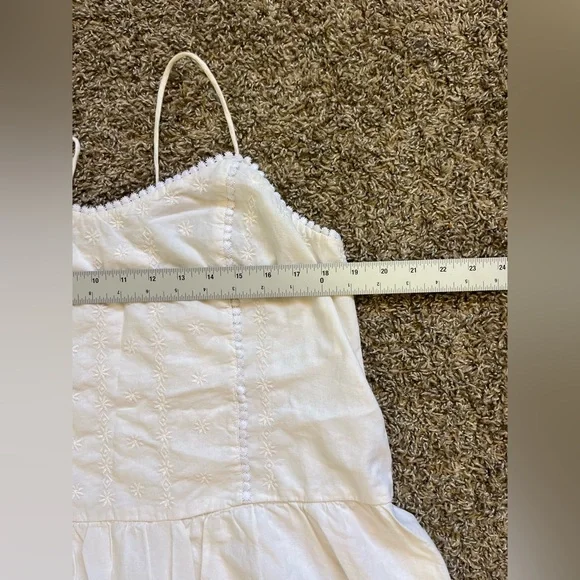 Gap Beautiful Cotton White Sundress Eyelet‎ Dress Size Large - Picture 5 of 7
